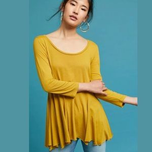 Anthropologie t.la mustard yellow blouse Medium
